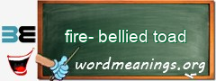 WordMeaning blackboard for fire-bellied toad